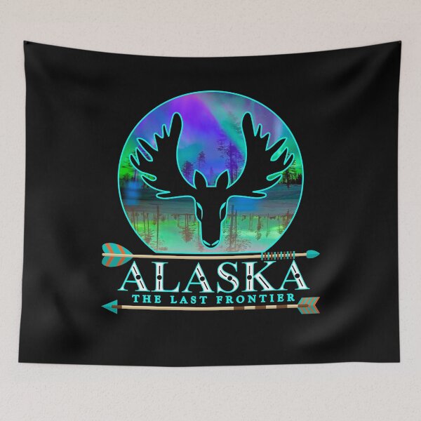 Item preview, Alaska Northern Lights Alaskan Moose with Aurora Borealis designed and sold by aronia.
