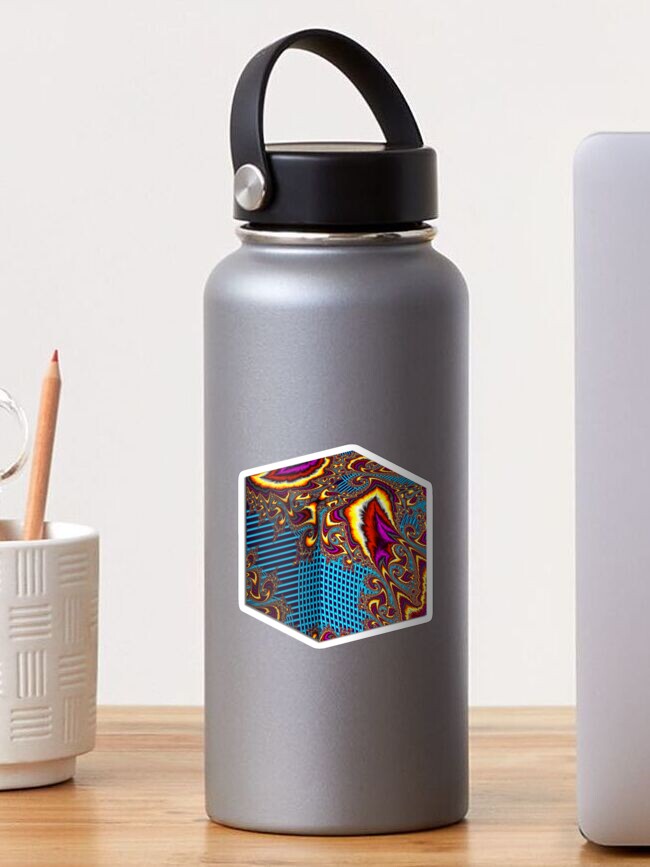 Thumbnail 1 of 3, Sticker, Fractal Madness 3D Cube Six designed and sold by Warren Paul Harris.