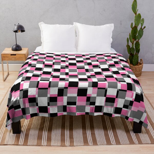 Vista previa del artículo con la obra «Patrón de tablero de ajedrez Emo rosa a cuadros», diseñado y vendido por CyberLoveza.