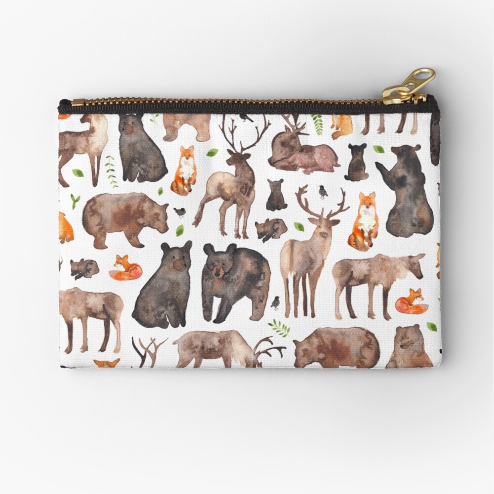Woodland Animals Zipper Pouch