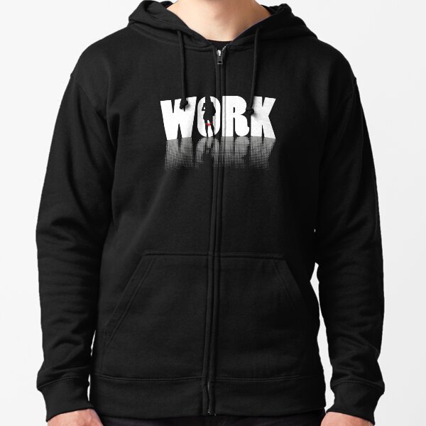 Work (white version) Veste zippée à capuche