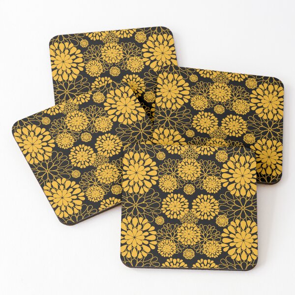 Item preview, Flower,yellow flowers on black background designed and sold by Chamaiporn Pangtorn.
