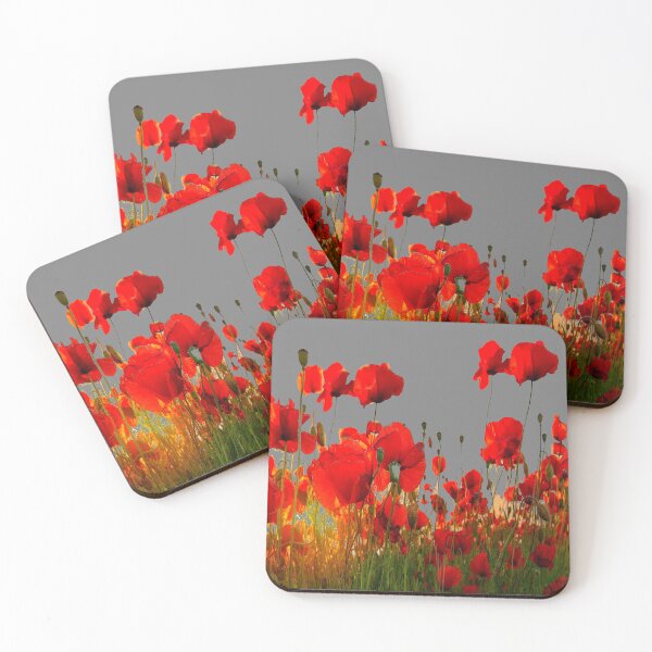 Item preview, ORANGE POPPY GARDEN PATTERN GREY ART  designed and sold by sharlesart.