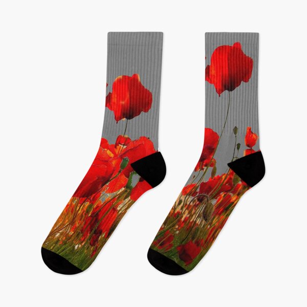 Item preview, ORANGE POPPY GARDEN PATTERN GREY ART  designed and sold by sharlesart.