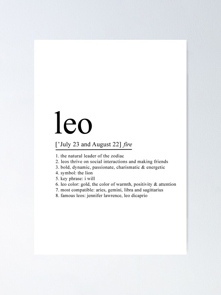 Leo Definition Leo Zodiac Sign gifts Astrology gifts Leo Star