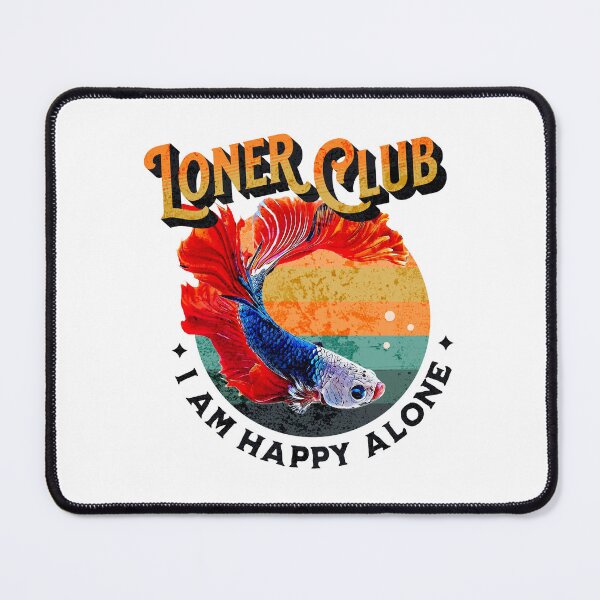 Item preview, Loner Club - I am Happy Alone - Dragon Scale Super Delta Monster Mask Betta Fish Breed -Yellow Orange Warm Tone Retro Vintage Sunset designed and sold by Cawaiico.