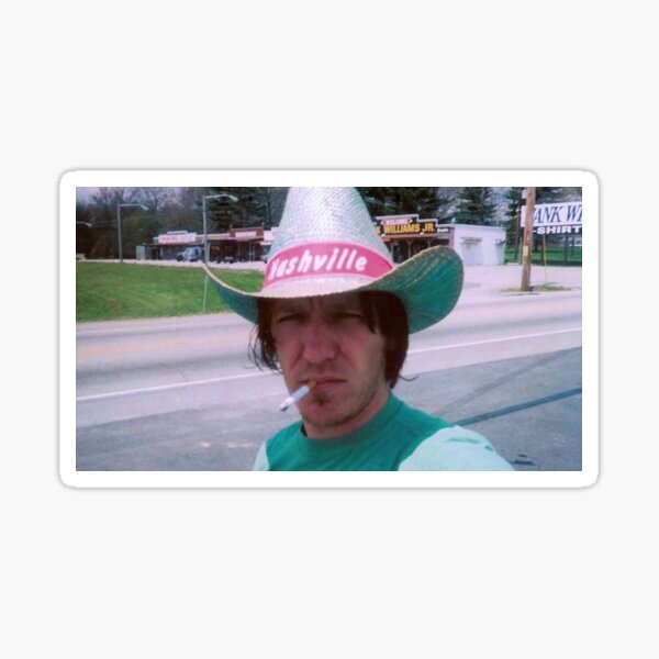 Artikel-Vorschau von Elliott Smith raucht eine Zigarette und trägt einen Cowboyhut, designt und verkauft von Bad-arte.