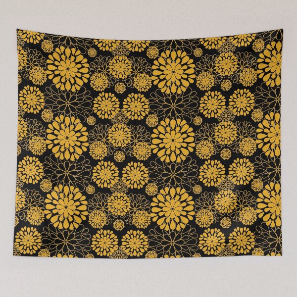 Item preview, Flower,yellow flowers on black background designed and sold by Chamaiporn Pangtorn.