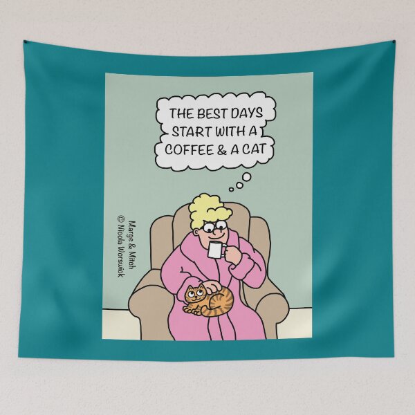 Item preview, The Best Days Start With a Coffee and a Cat designed and sold by Scat the cat.