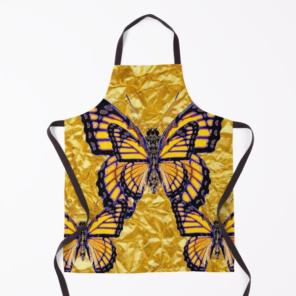 Item preview, YELLOW MONARCH BUTTERFLIES ON GOLD LEAF ART designed and sold by sharlesart.