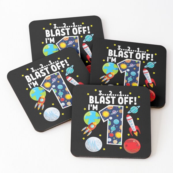 Item preview, Outer Space 321 Blast Off Age 1 1st Birthday Party Space designed and sold by PameGraha.