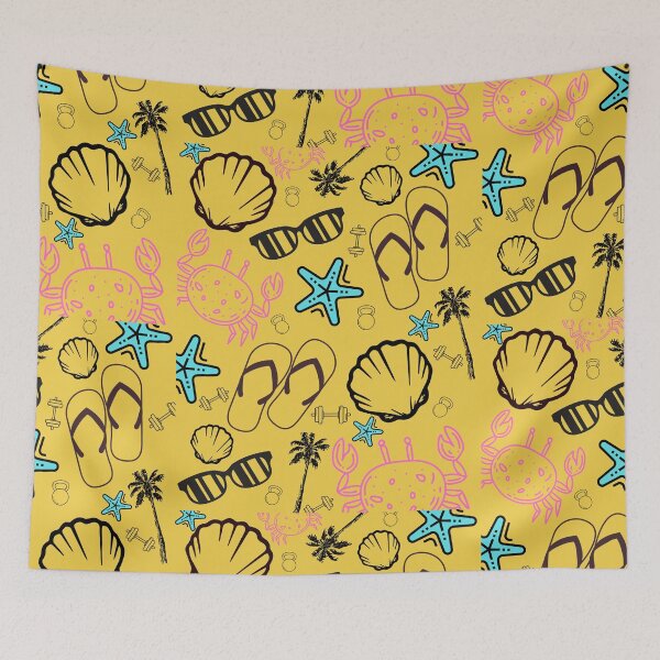 Item preview,  Beach and gym yellow pattern designed and sold by WAVIstore.