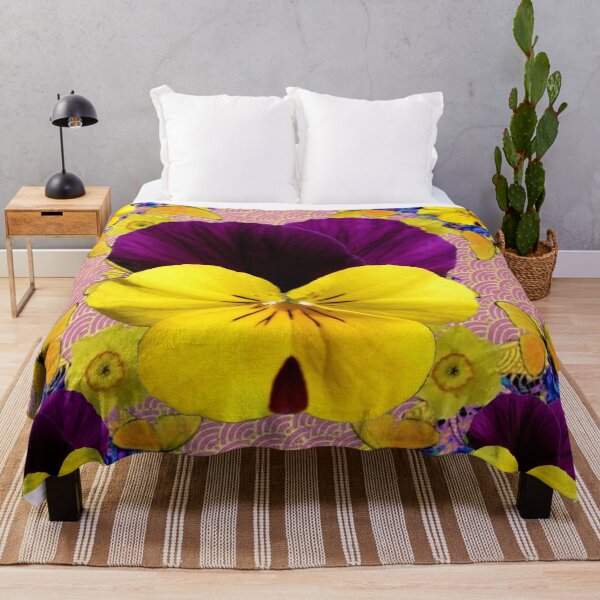Item preview, PURPLE-YELLOW PANSY SPRING FLORAL ABSTRACT designed and sold by sharlesart.