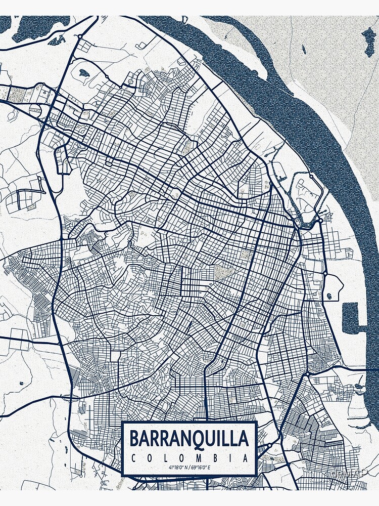 "Barranquilla City Map Colombia Coastal" Poster for Sale by deMAP