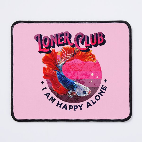 Item preview, Loner Club - I am Happy Alone - Dragon Scale Super Delta Monster Mask Betta Fish Breed - Deep Pink Cool Tone Retro Vintage Sunset designed and sold by Cawaiico.