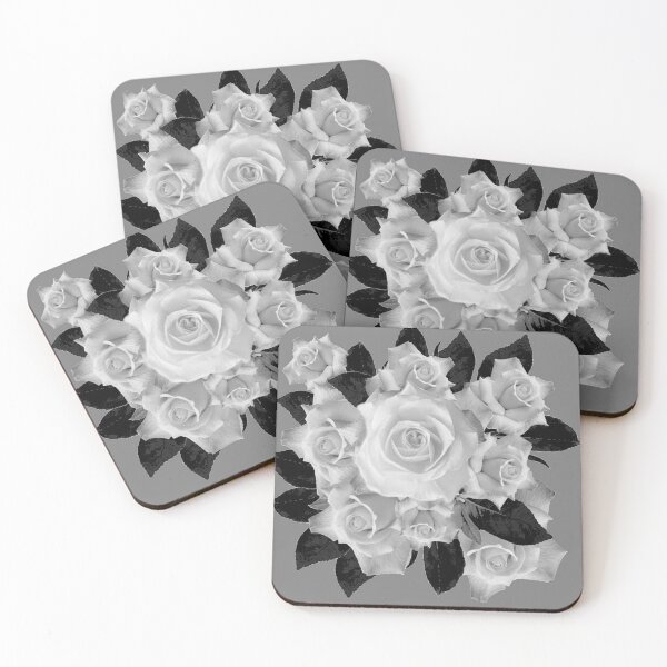 Item preview, BLACK & WHITE GARDEN ROSES ART   designed and sold by sharlesart.