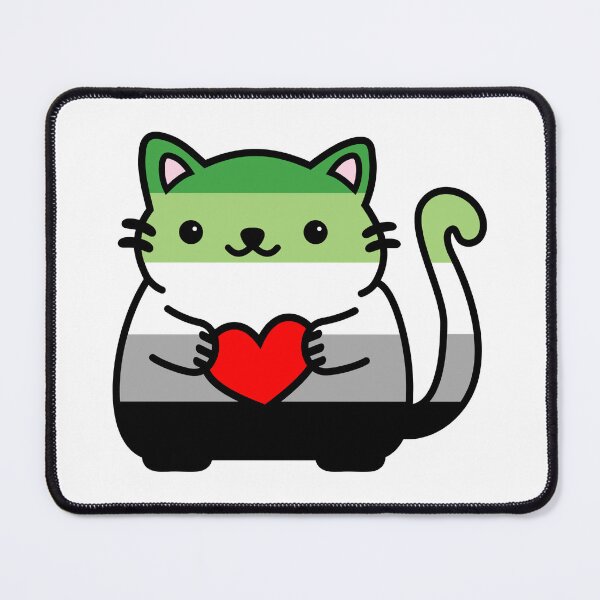 Item preview, Aromantic Pride Flag Kitty designed and sold by ilexdesigns.