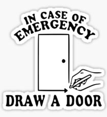 draw a door // beetlejuice Sticker