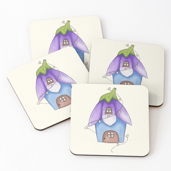 Item preview, blue watercolor fairy house designed and sold by star-berry.