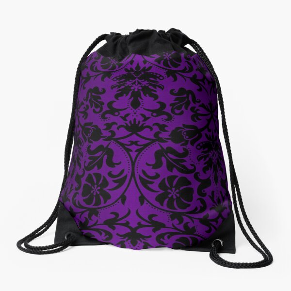 Aperçu de l'œuvre Conception de motif damassé violet et noir créée et vendue par DonnaSiggy.