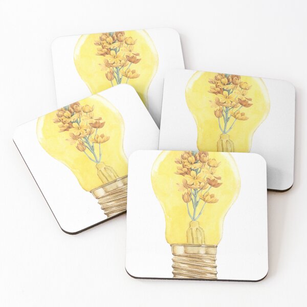 Item preview, Light Bulb with Yellow Flowers, cool design for flower lovers designed and sold by Sun Rise.
