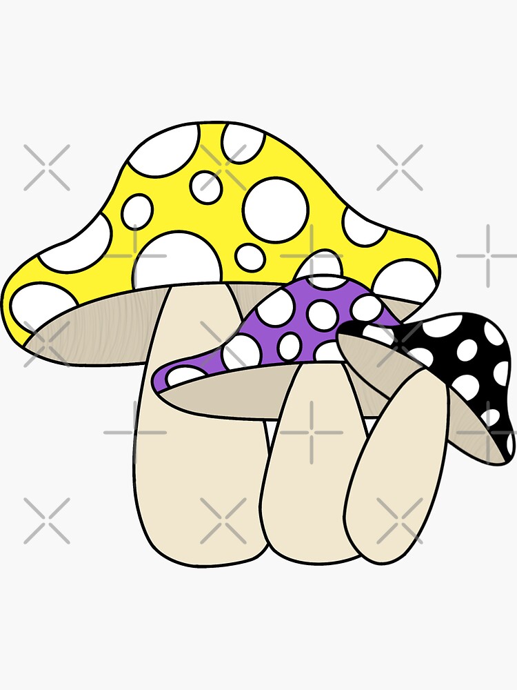 Non Binary Pride Mushroom Sticker By The Floral One Redbubble