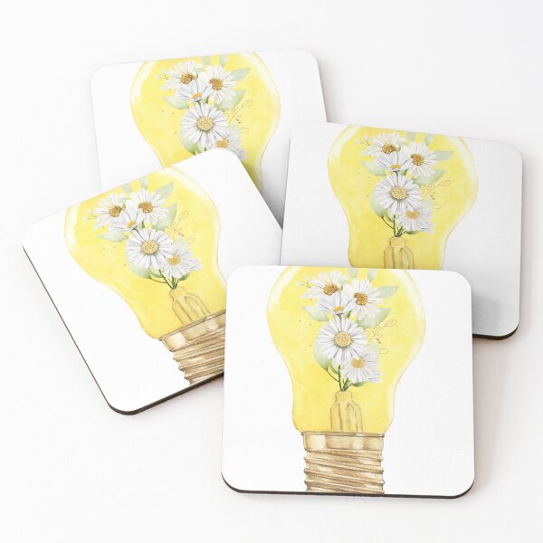 Item preview, Light Bulb with Yellow Flowers, cool design for flower lovers designed and sold by Sun Rise.