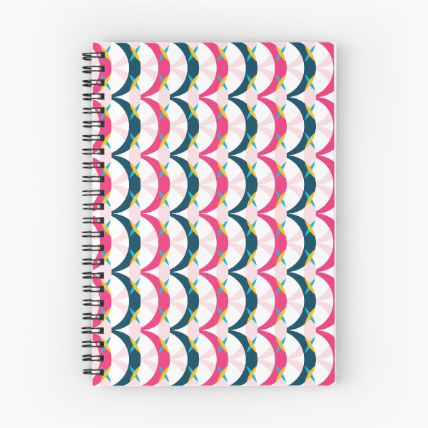 Item preview, Pink and dark blue vertical retro geometrical semicircles pattern designed and sold by IngaDesign.