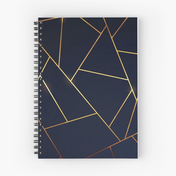 Item preview, Luxury Minimal Abstract Geometric Dark Blue Navy Stone Modern Elegant Gold Lines Triangles Pattern designed and sold by ChaimaaKr.