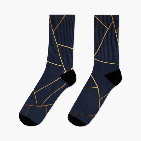 Item preview, Luxury Minimal Abstract Geometric Dark Blue Navy Stone Modern Elegant Gold Lines Triangles Pattern designed and sold by ChaimaaKr.
