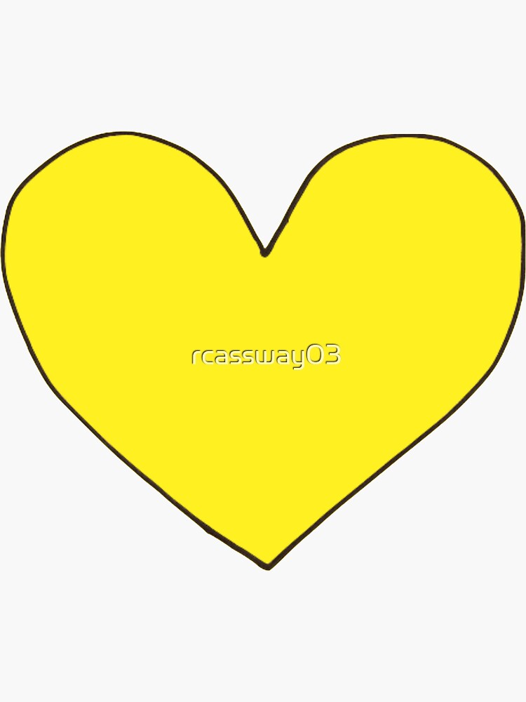 "Yellow heart" Sticker for Sale by rcassway03 Redbubble
