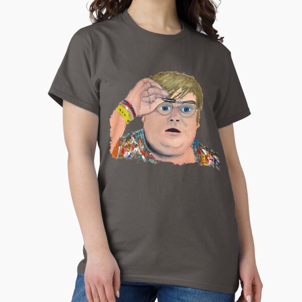 Chubby Man Checks Out the Action - Oil on Canvas Classic T-Shirt