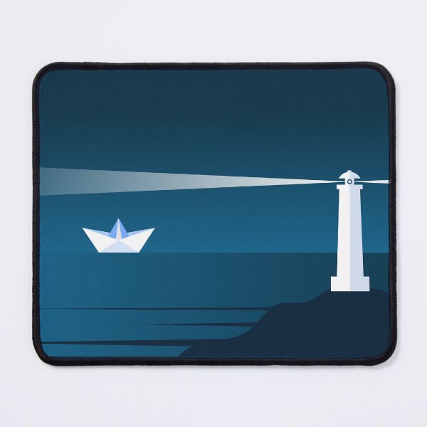 Item preview, Lighthouse and a paper boat in the night.  designed and sold by TashaVector.