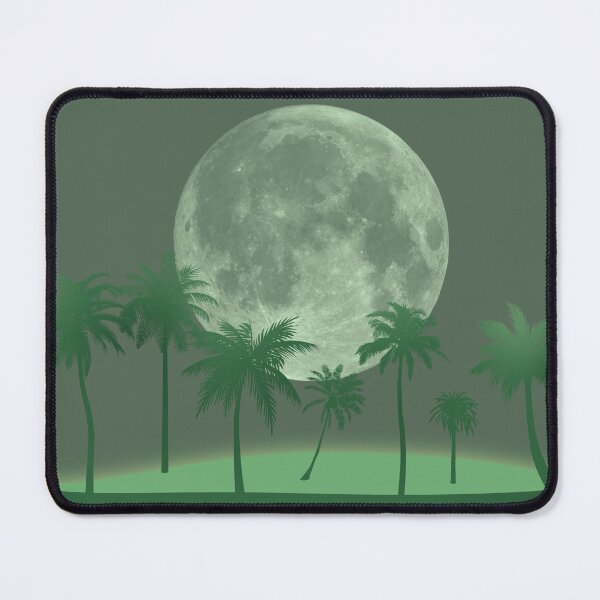 Item preview, Sage green palm trees and moon  designed and sold by TipTopTapo.