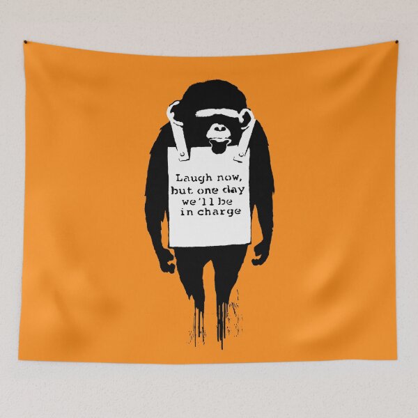 Item preview, Laugh Now Chimp Banksy designed and sold by WE-ARE-BANKSY.