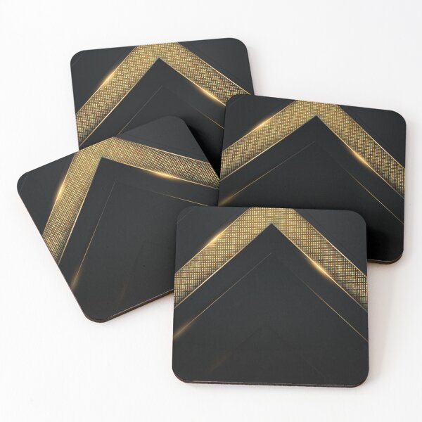 Item preview, Luxury Minimal Abstract Geometric Modern Elegant Gold Lines Triangles Pattern designed and sold by ChaimaaKr.