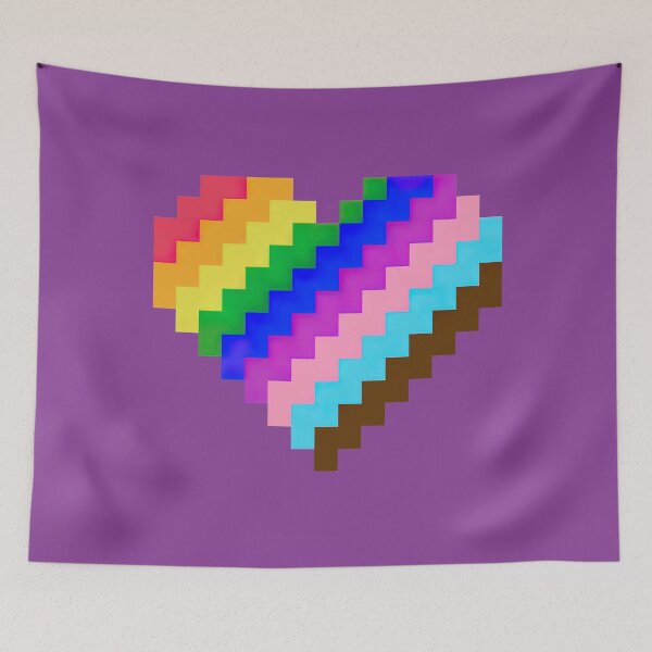 Item preview, 8-Bit Rainbow Heart LGBT Flag designed and sold by Miciareter.