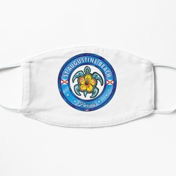 St. Augustine Beach Florida Sea Turtle Hibiscus Flat Mask