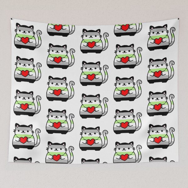 Item preview, Agender Pride Flag Kitty designed and sold by ilexdesigns.