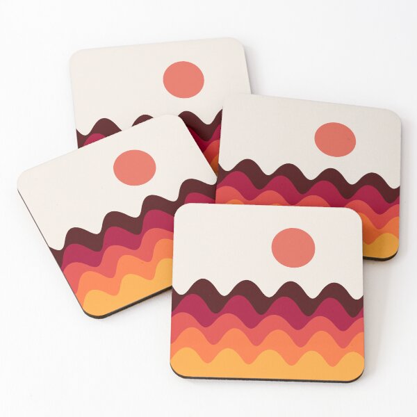 Item preview, Abstract landscape with wavy sea and sun  designed and sold by BattaAnastasia.