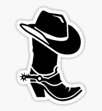 Cowboy boot hat Sticker