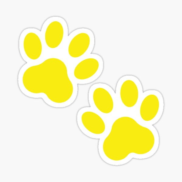 Cute Yellow Dog Paw Sticker For Sale By Sirernz Redbubble