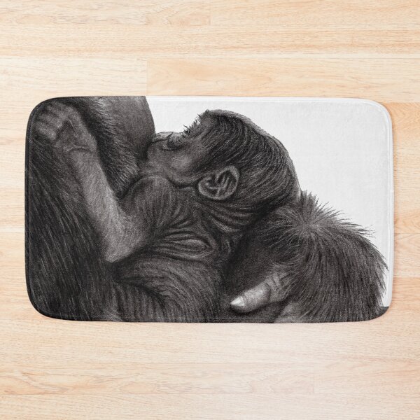 Item preview, Baby gorilla suckling its mother designed and sold by SylvieG18.