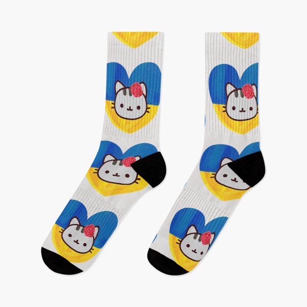 Item preview, Tender cat with flowers with the flag of Ukraine in support of this country that Russia is doing so much damage to. designed and sold by EMIPRINCESS.