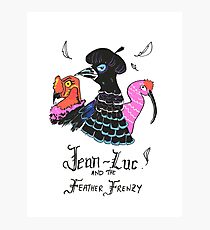 Jean-Luc and the Feather Frenzy Photographic Print