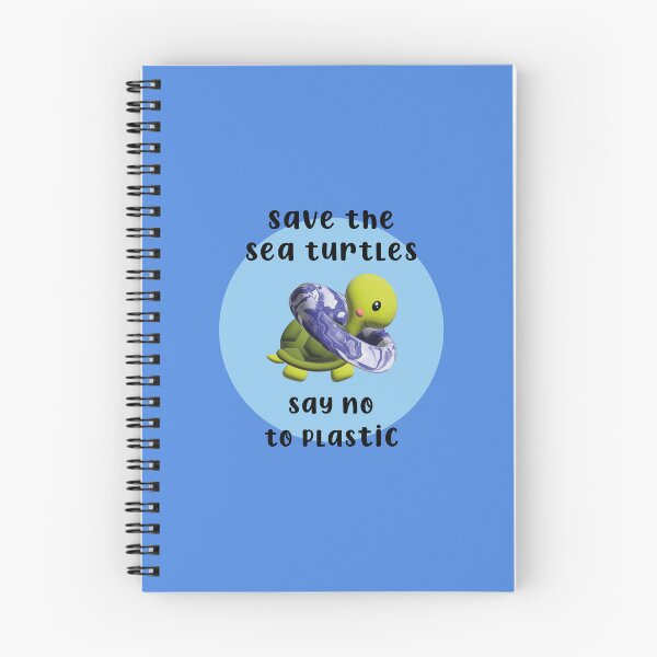 Item preview, 3d illustration of a funny turtle in green tones with the text SAVE THE SEA TURTLES SAY NO TO PLASTIC designed and sold by Martapp.