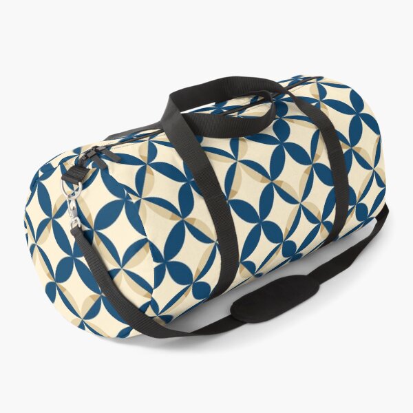 Item preview, Retro semicircles blue and beige geometrical pattern designed and sold by IngaDesign.