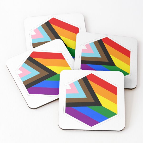Item preview,  Pride progress rainbow hexagon designed and sold by Sci-Art-Cafe.