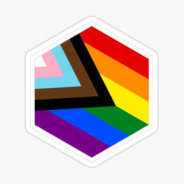 Item preview,  Pride progress rainbow hexagon designed and sold by Sci-Art-Cafe.