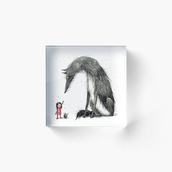 Rotkäppchen und der Wolf - Little Red Riding Hood Acrylblock